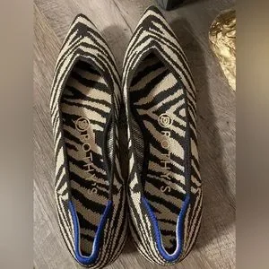 Rothy's Shoes Rothys Euc The Point Flat In Black Zebra Print